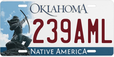 OK license plate 239AML
