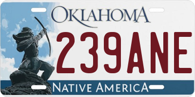OK license plate 239ANE