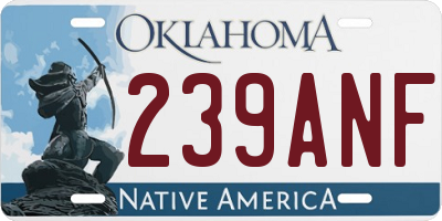 OK license plate 239ANF