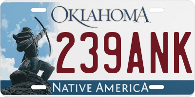 OK license plate 239ANK