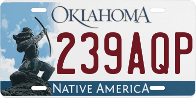 OK license plate 239AQP