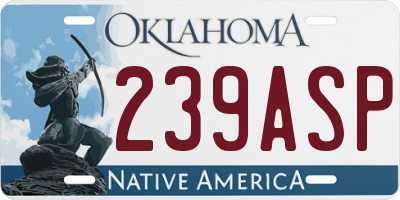 OK license plate 239ASP