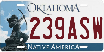 OK license plate 239ASW