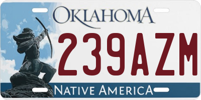 OK license plate 239AZM