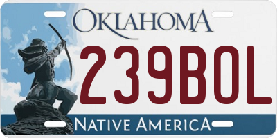 OK license plate 239BOL
