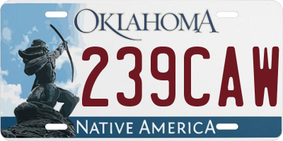 OK license plate 239CAW