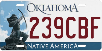 OK license plate 239CBF