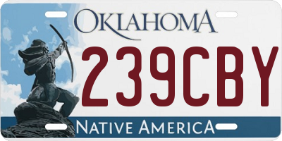 OK license plate 239CBY