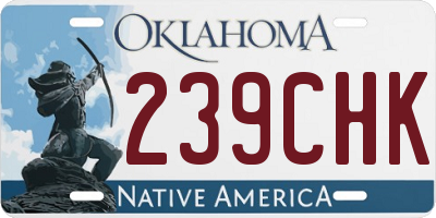 OK license plate 239CHK