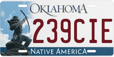 OK license plate 239CIE