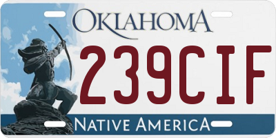 OK license plate 239CIF