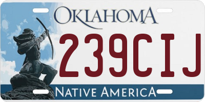 OK license plate 239CIJ