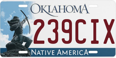 OK license plate 239CIX