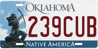OK license plate 239CUB