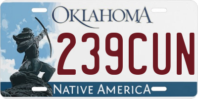 OK license plate 239CUN
