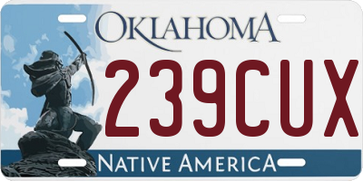 OK license plate 239CUX