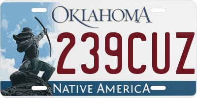 OK license plate 239CUZ