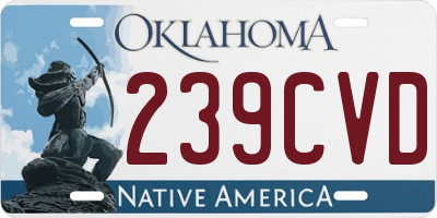 OK license plate 239CVD