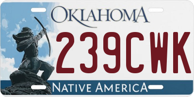 OK license plate 239CWK