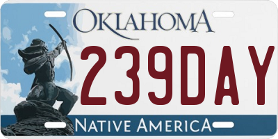 OK license plate 239DAY