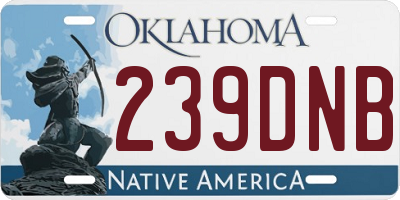 OK license plate 239DNB