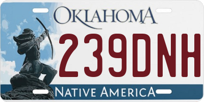 OK license plate 239DNH