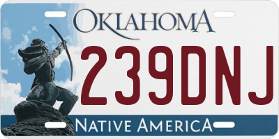 OK license plate 239DNJ