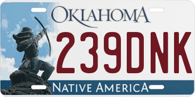 OK license plate 239DNK