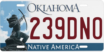 OK license plate 239DNO