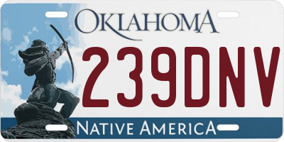 OK license plate 239DNV