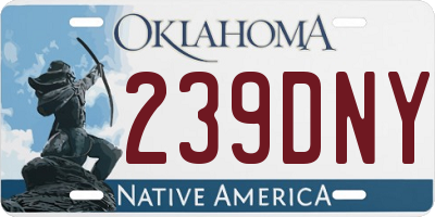 OK license plate 239DNY