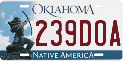 OK license plate 239DOA