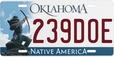 OK license plate 239DOE