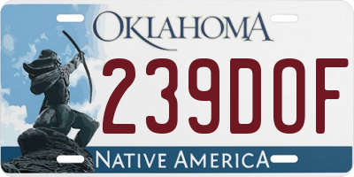 OK license plate 239DOF