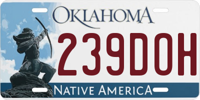 OK license plate 239DOH