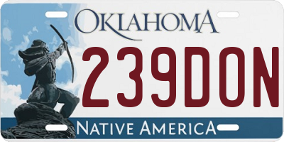 OK license plate 239DON