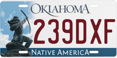 OK license plate 239DXF