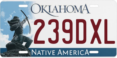 OK license plate 239DXL