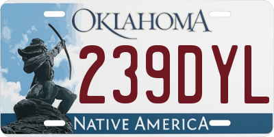 OK license plate 239DYL