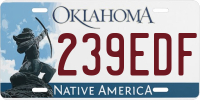 OK license plate 239EDF