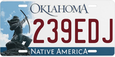 OK license plate 239EDJ