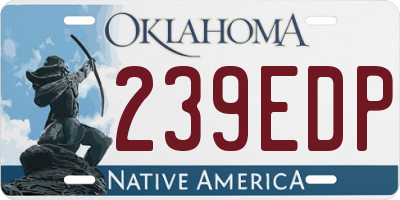 OK license plate 239EDP