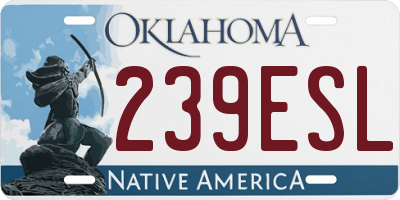 OK license plate 239ESL