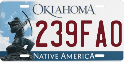 OK license plate 239FAO
