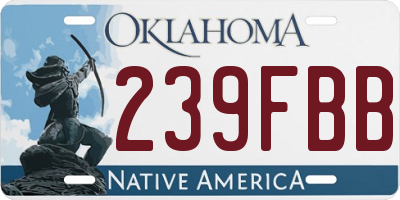 OK license plate 239FBB