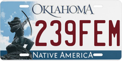 OK license plate 239FEM