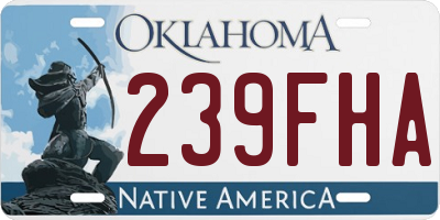 OK license plate 239FHA