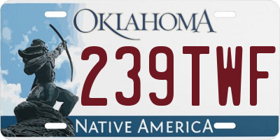 OK license plate 239TWF