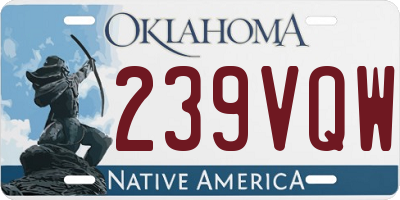 OK license plate 239VQW