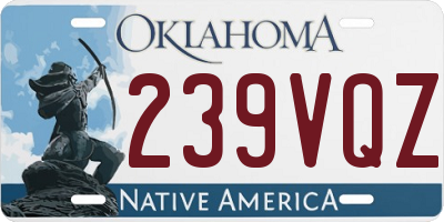 OK license plate 239VQZ